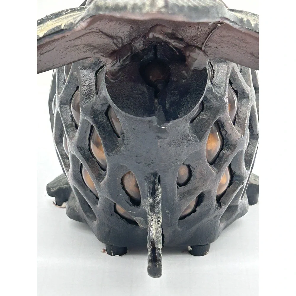 Vintage Heavy Cast Iron Koi Fish Goldfish Japanese Garden Candle Lantern